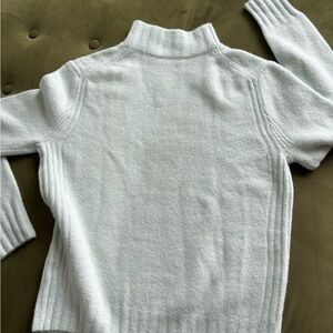 J. Crew Cream Turtleneck Sweater with Ribbed Side Panels